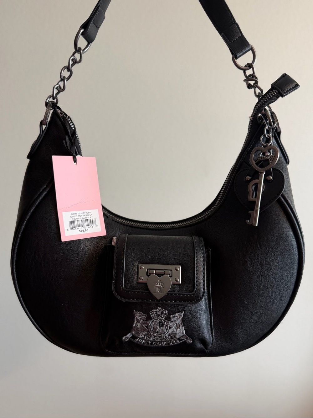 Royal to Juicy Couture Hobo Shoulder Bag Gothic Coquette Old Money Y2K Viral 🖤